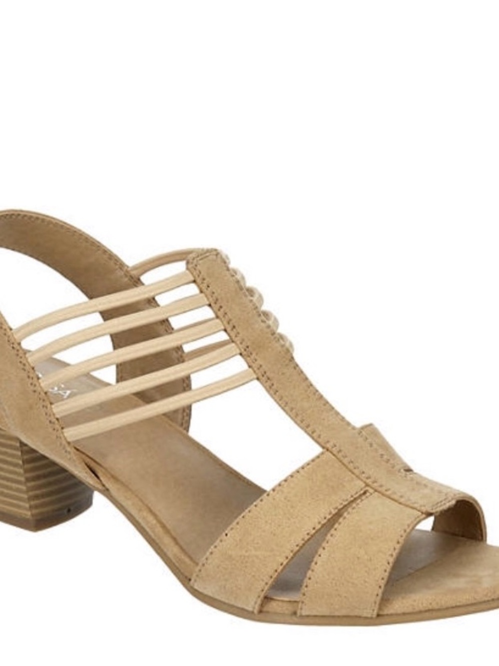 Pesaro Tan Low Block Heel Sandals